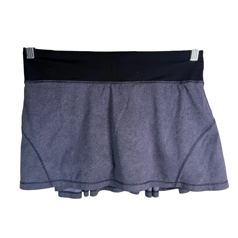 Lululemon Circuit Breaker Skirt II Women 6 Gray Dotted Pleated Tennis Pickleball